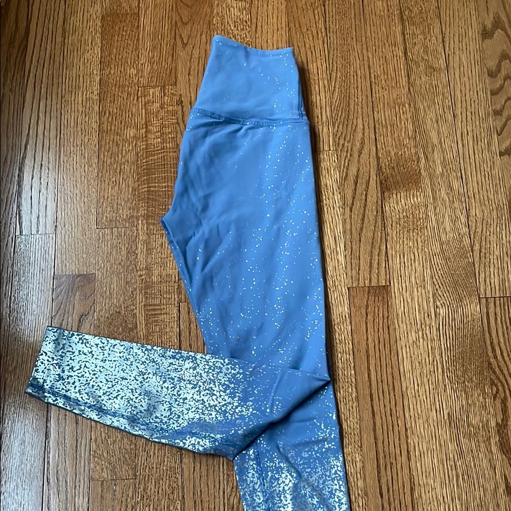 Blue and White Speckled Leggings